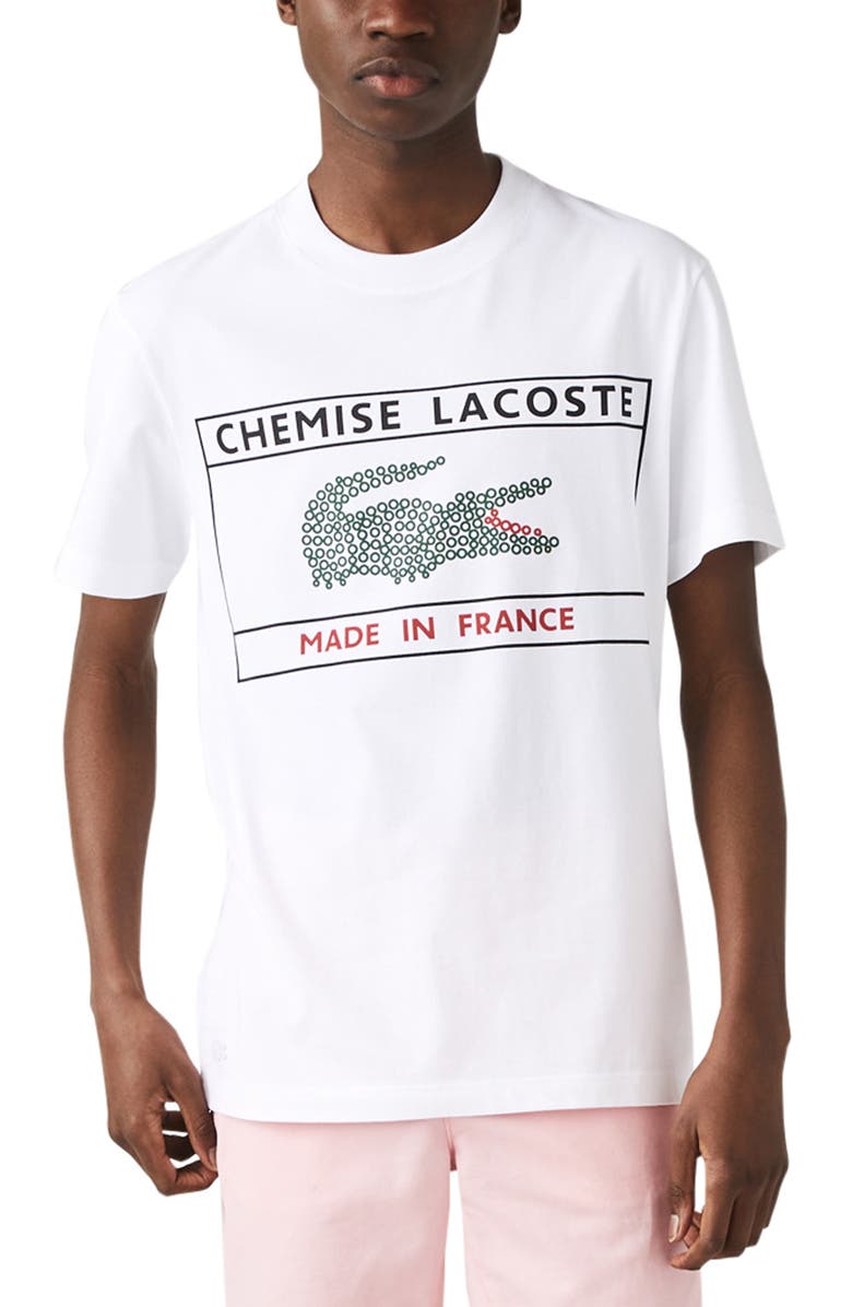 Lacoste Stamp Organic Cotton Graphic Tee, Main, color,
