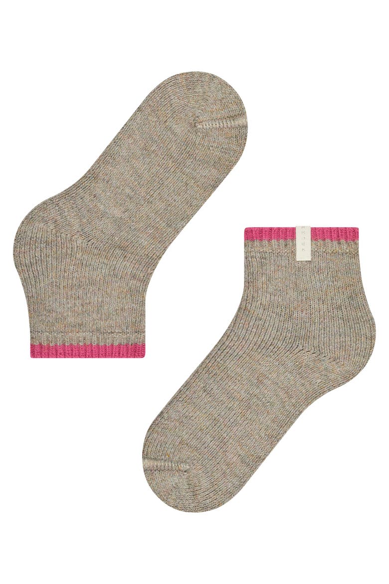 Cosy Plush Alpaca Wool Short Socks, Alternate, color, Nut Melange