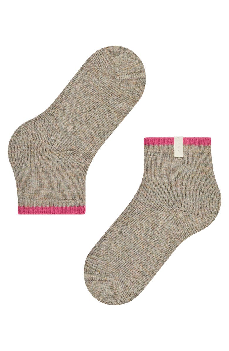 Falke Cosy Plush Alpaca Wool Short Socks, Alternate, color, Nut Melange