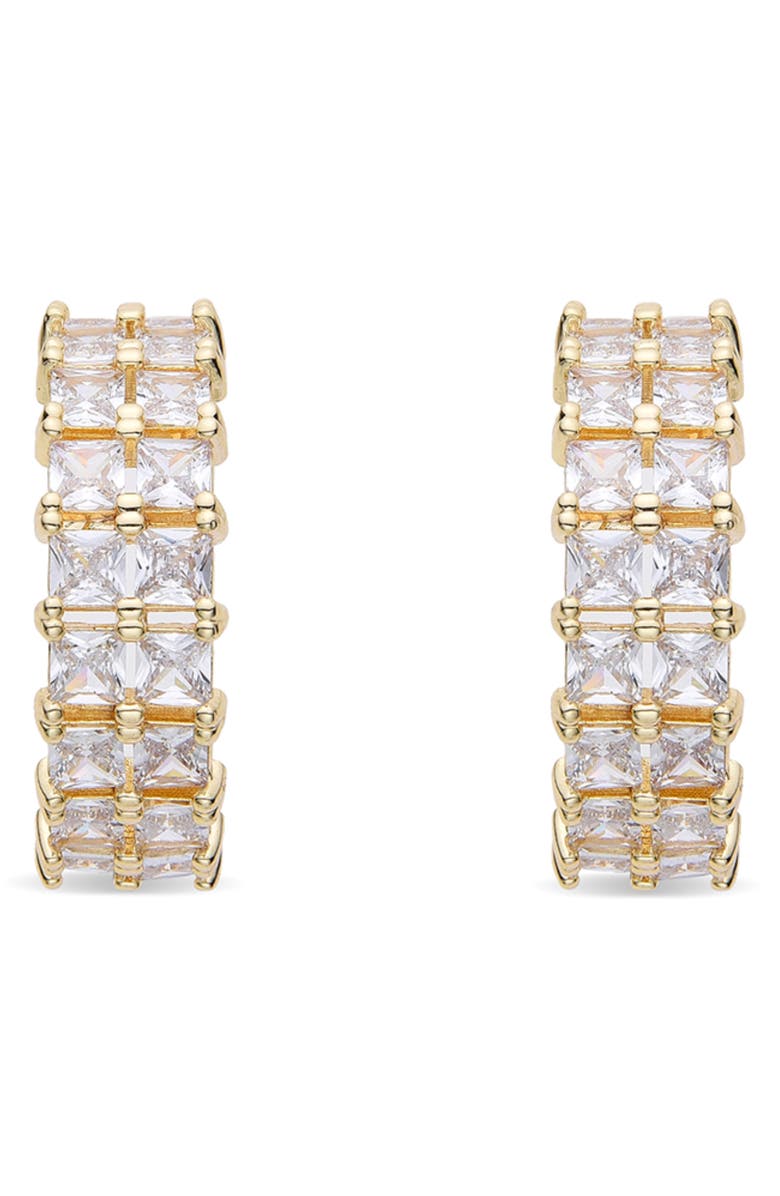 EYE CANDY LOS ANGELES Eva CZ Huggie Hoop Earrings, Alternate, color, Gold