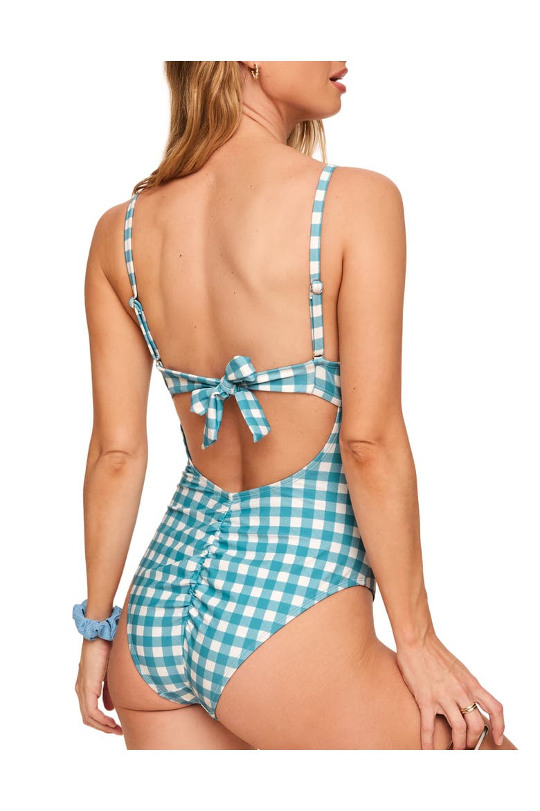 Morgan Swimwear One-Piece, Alternate, color, Plaid blue