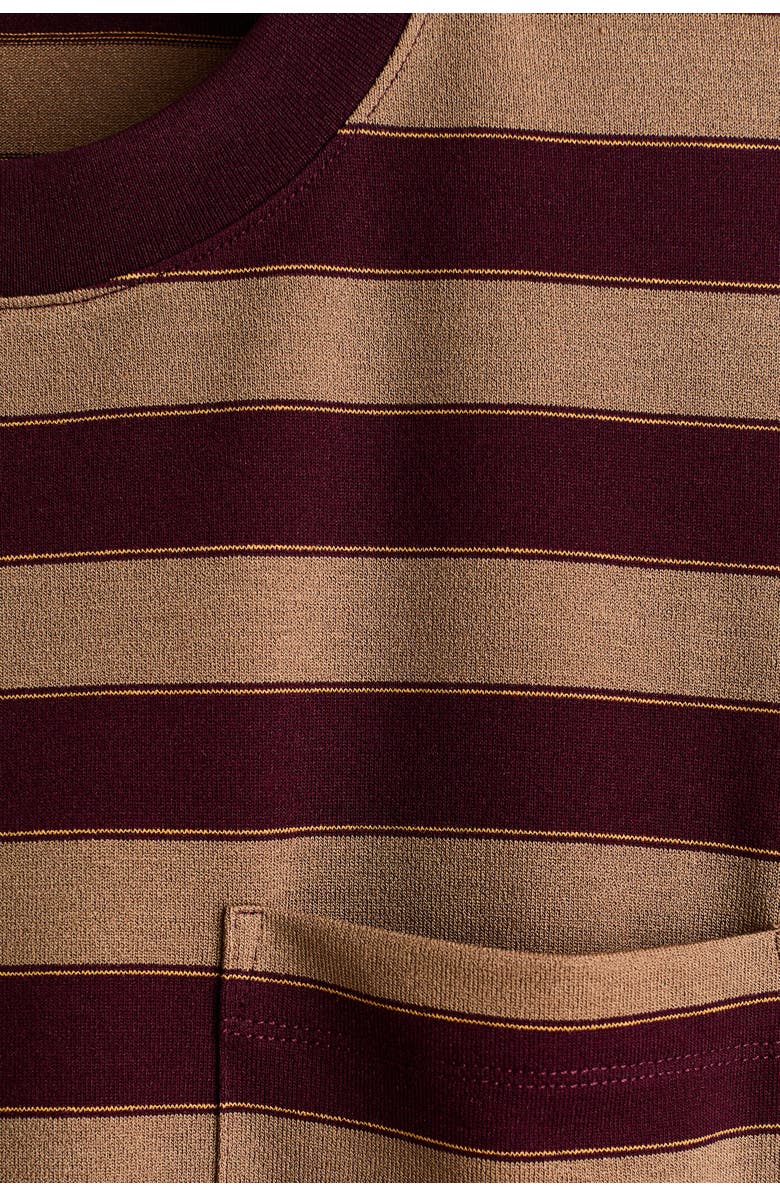 H&M Pocket-detail Top, Alternate, color, Burgundy/Striped
