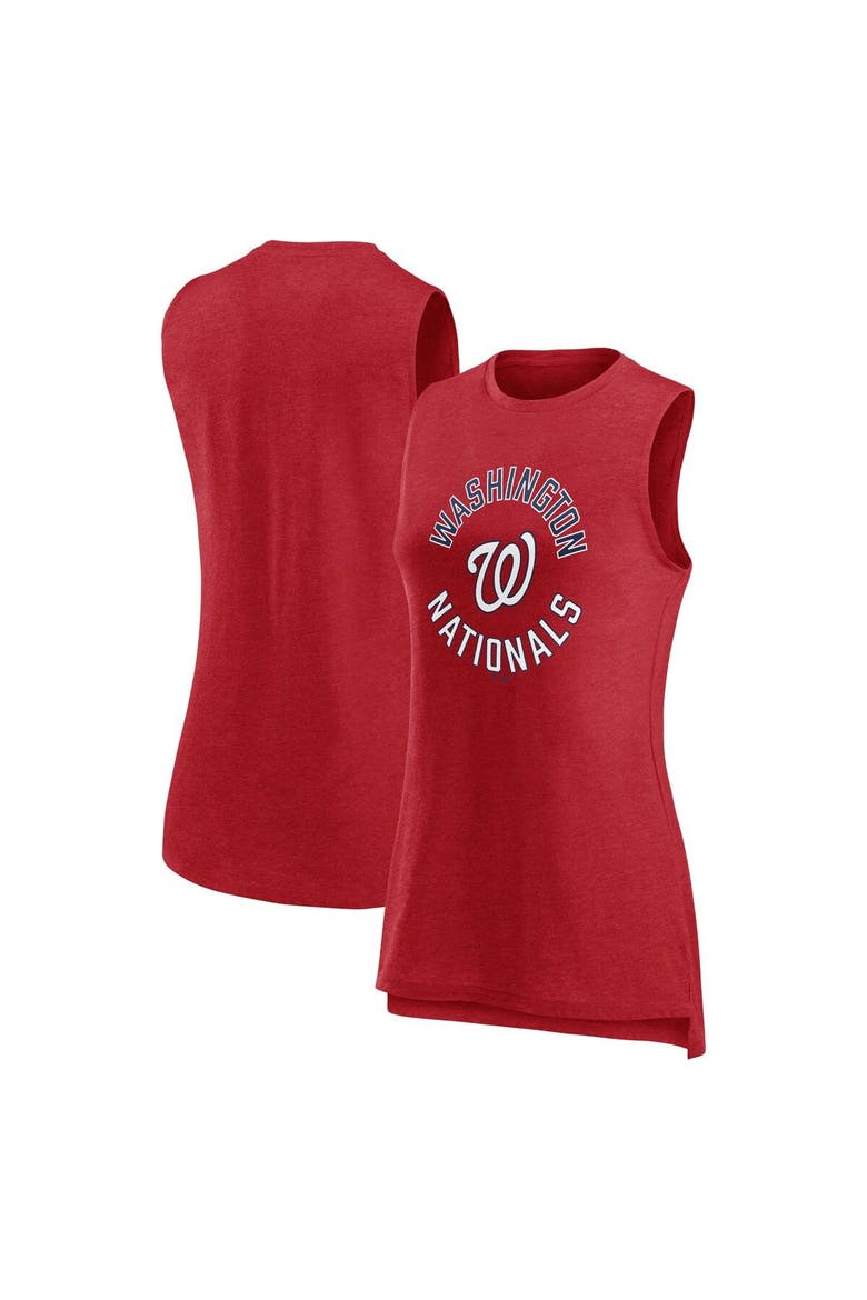 Women's Fanatics Branded  Heather Red Washington Nationals What Goes Around Tank Top, Main, color, Heather Red