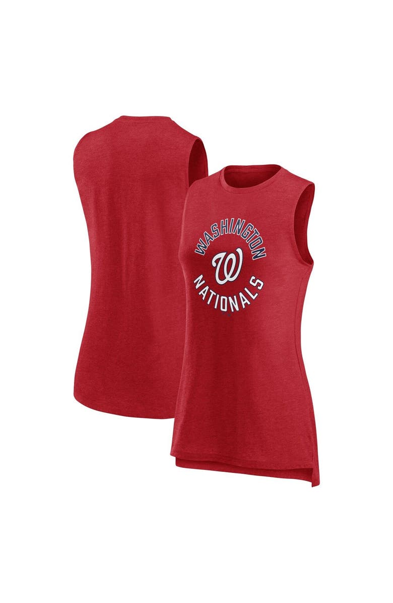 FANATICS Women's Fanatics Branded  Heather Red Washington Nationals What Goes Around Tank Top, Main, color, Heather Red