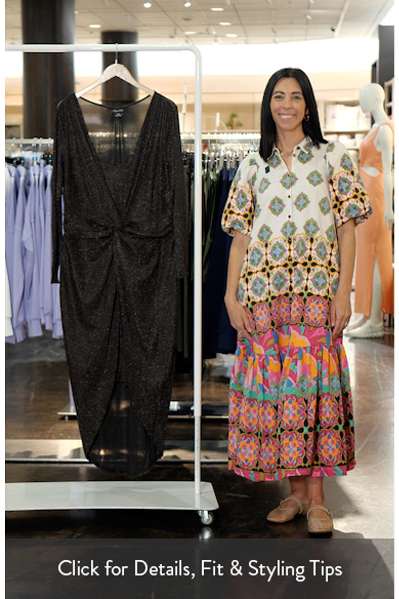 Kaitlyn Metallic Long Sleeve High-Low Maxi Dress video