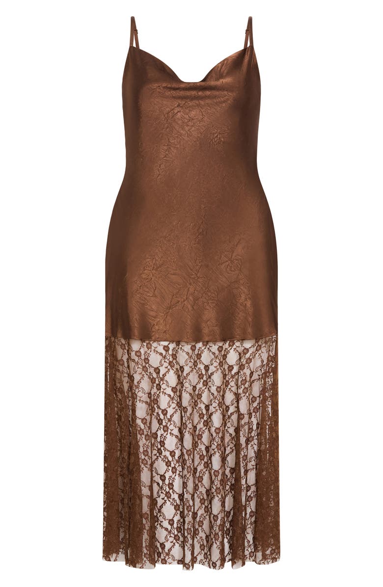 City Chic Lilly Lace Sleeveless Maxi Dress, Alternate, color, Toffee