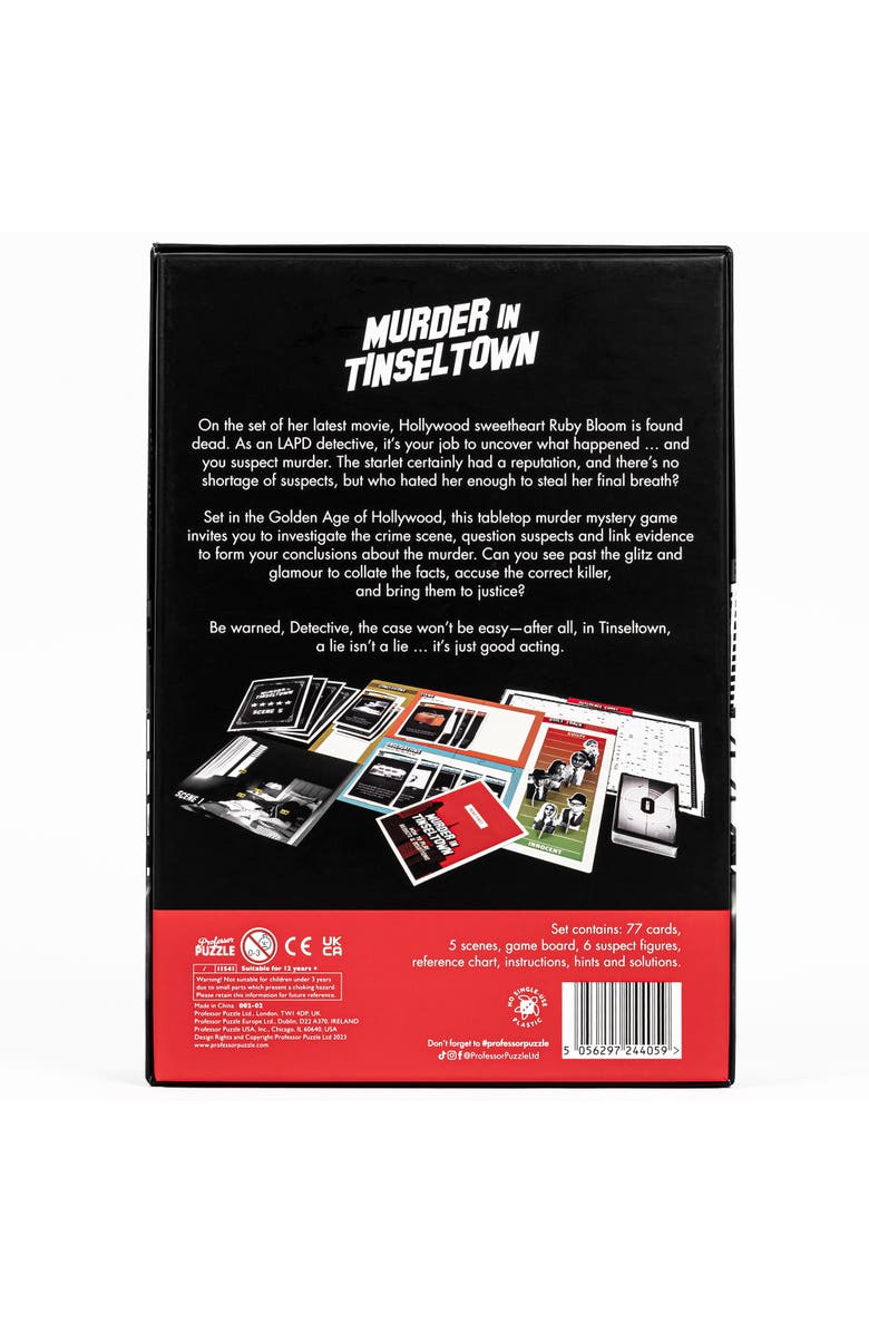 Professor Puzzle Murder In Tinseltown Gamehollywood Mystery, 12+, Alternate, color, Multicolored