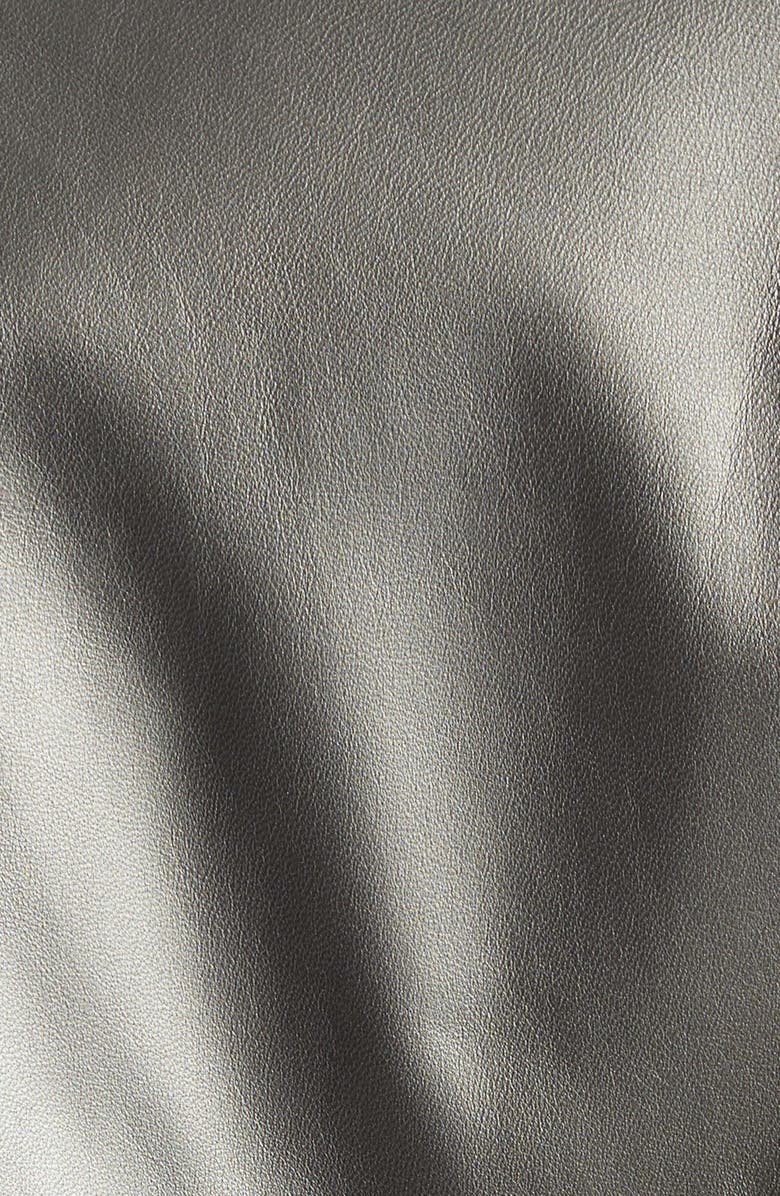 Rick Owens Naska Drape Metallic Lambskin Biker Jacket, Alternate, color,