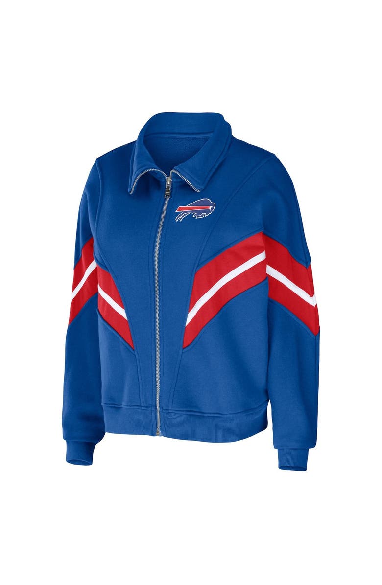 WEAR by Erin Andrews Women's WEAR by Erin Andrews Royal Buffalo Bills Plus Size Yarn Dye Stripe Full-Zip Jacket, Alternate, color, 