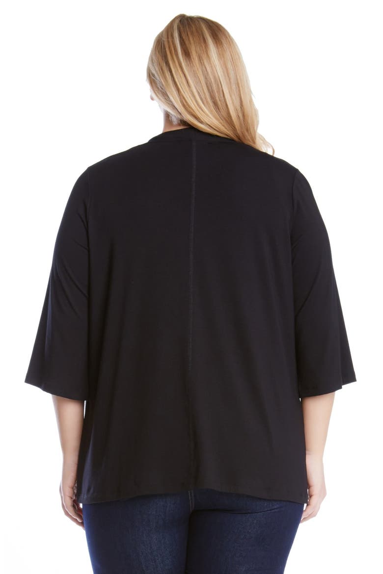 Molly Open Front Jersey Cardigan, Alternate, color, BLACK