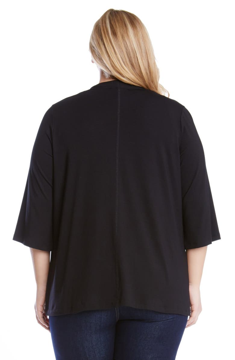 Karen Kane Molly Open Front Jersey Cardigan, Alternate, color, Black