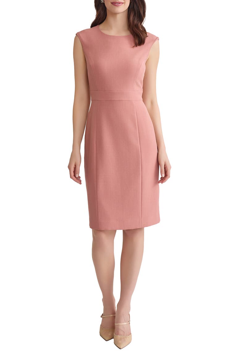 Cap Sleeve Sheath Dress, Main, color, TEAROSE ROSE