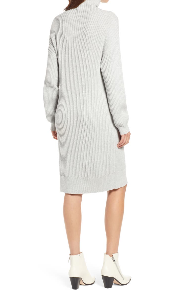Treasure & Bond Turtleneck Ribbed Long Sleeve Sweater Dress, Alternate, color, 