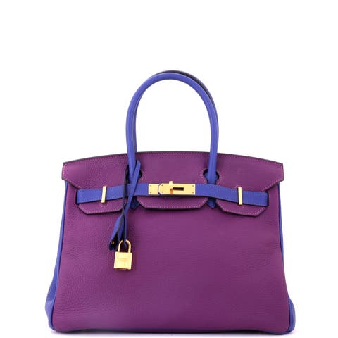 Birkin Handbag Bicolor Togo with Brushed Gold Hardware 30