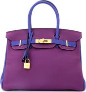 Pre-Owned Hermes Birkin Handbag Bicolor Togo with Brushed Gold Hardware 30