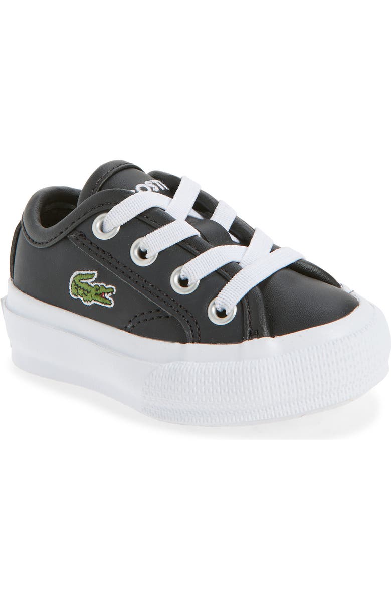 Lacoste Kids' Backcourt Sneaker, Main, color, Black/ White