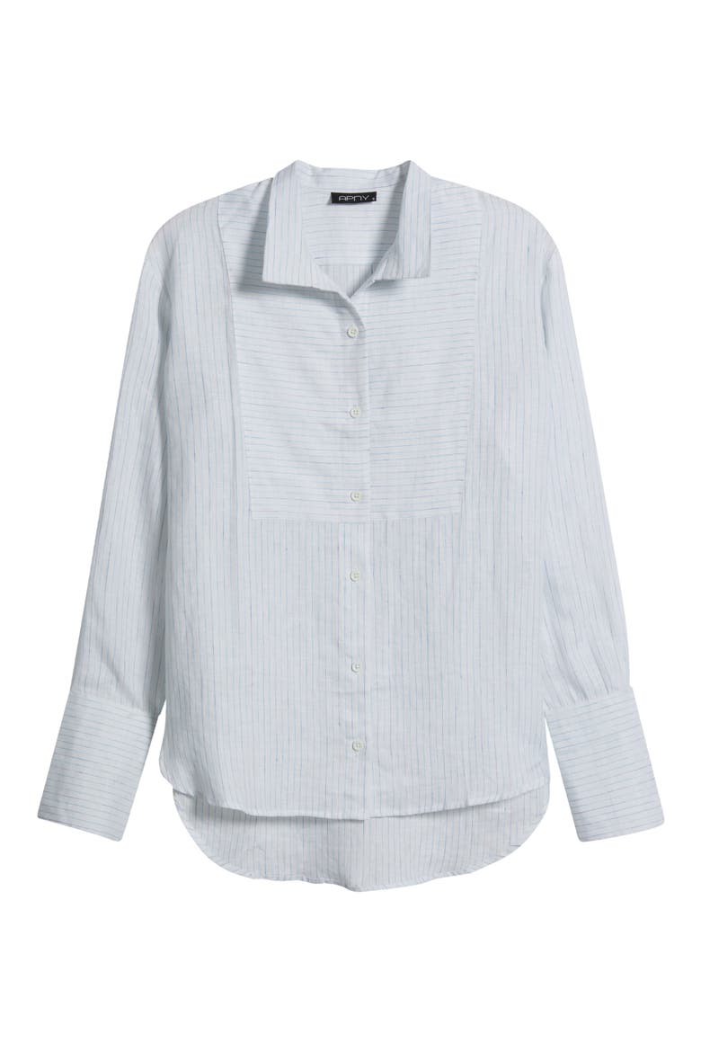 Linen Button-Up Shirt, Alternate, color, WHITE MULTI