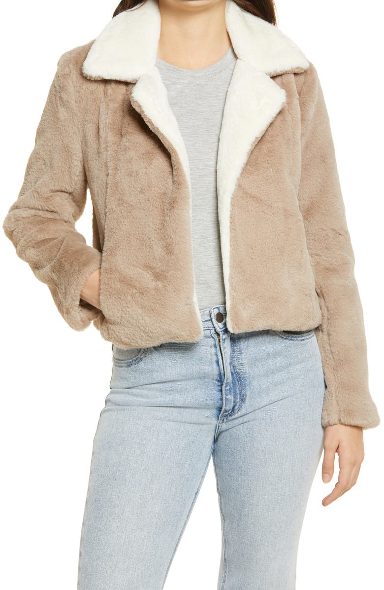 BLANKNYC Feel the Love Faux Fur Jacket, Main, color,