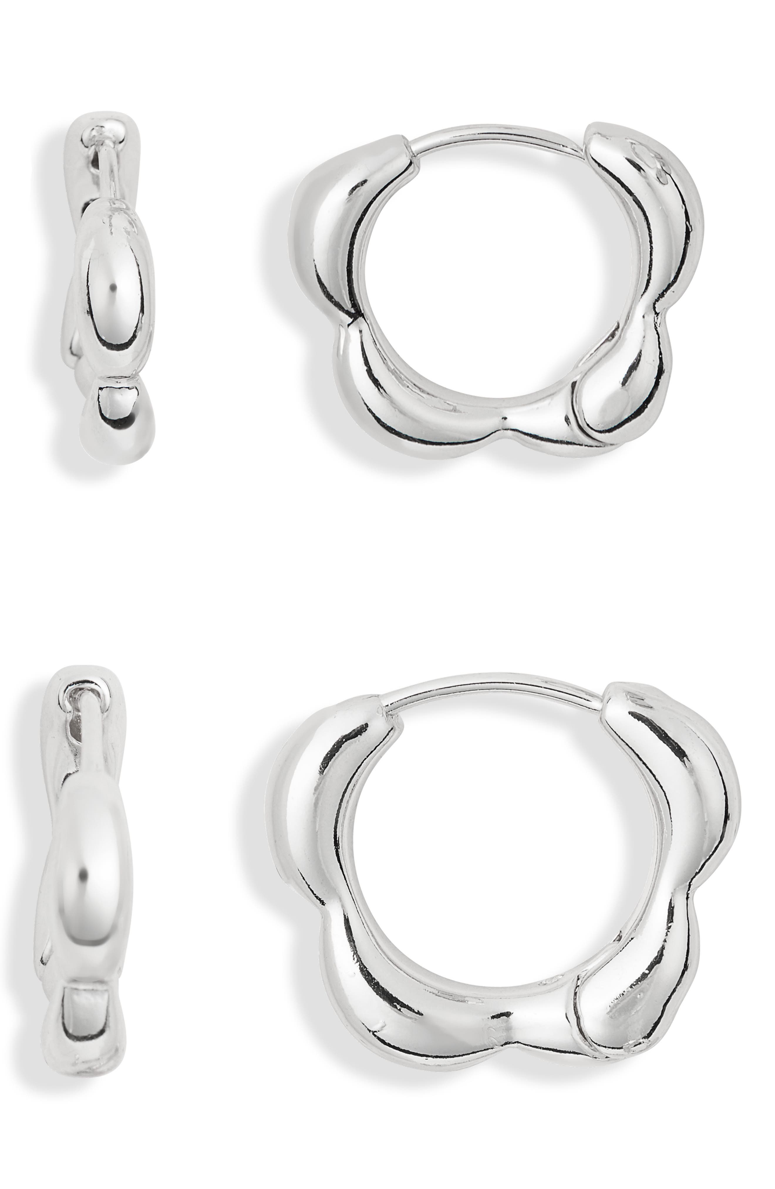 Leith 2-Pack Floral Hoop Earrings
