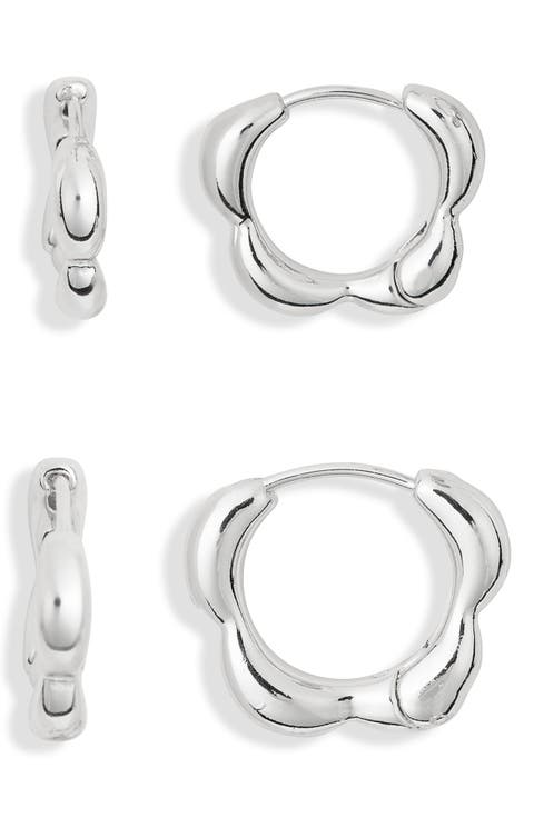 2-Pack Floral Hoop Earrings