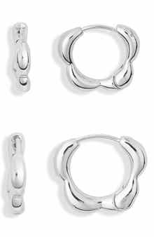 2-Pack Floral Hoop Earrings