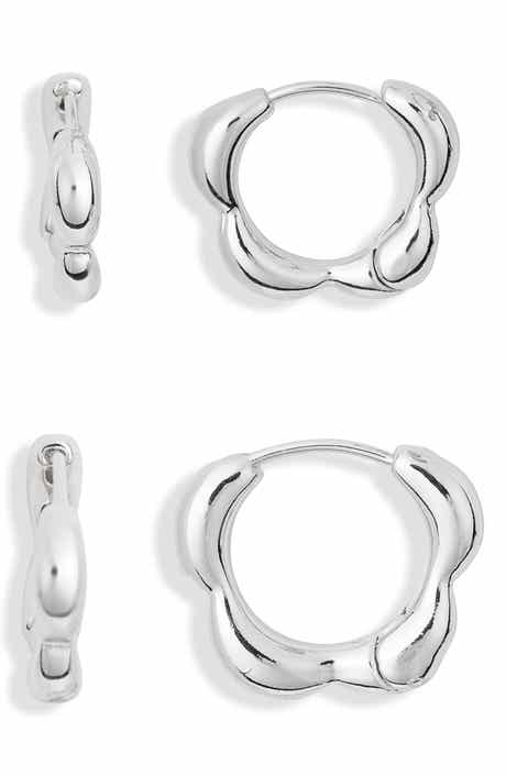 Leith 2-Pack Floral Hoop Earrings