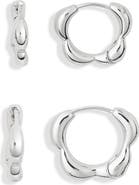 Leith 2-Pack Floral Hoop Earrings