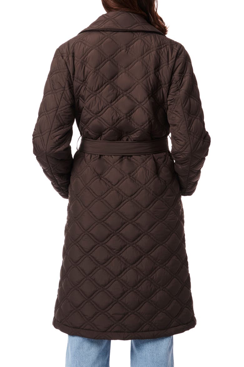 Belted Quilted Trench Coat, Alternate, color, COFFEE CAKE