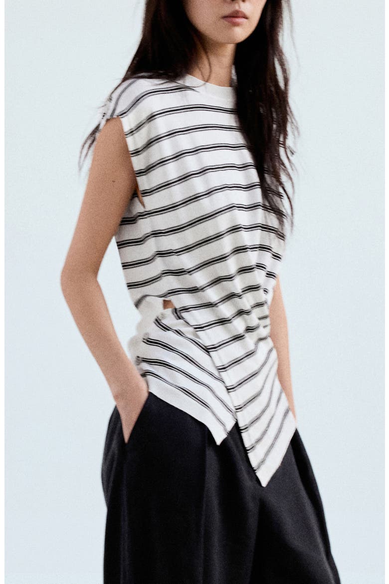 Draped Jersey Sweater, Alternate, color, WHITE