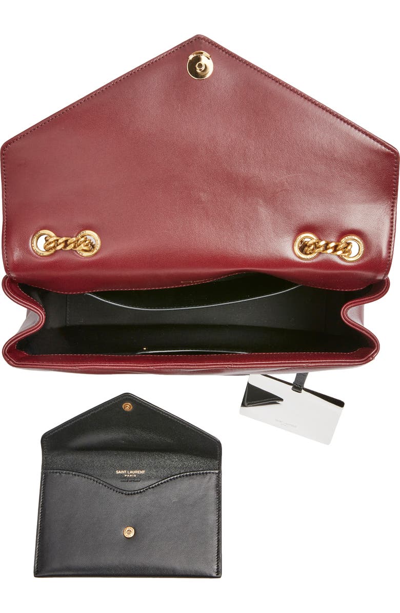 Saint Laurent Medium Loulou Quilted Leather Shoulder Bag, Alternate, color, Rouge Cabernet