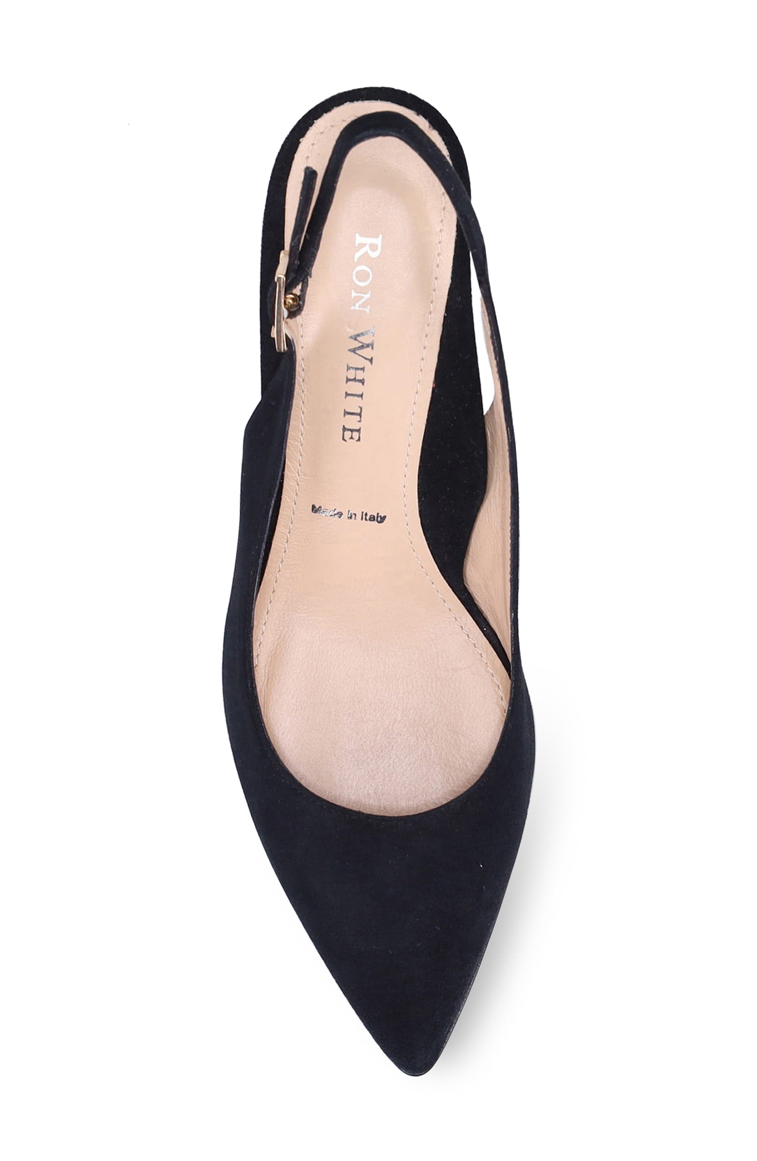Ron White Marika Slingback Pointed Toe Pump, Alternate, color, Onyx