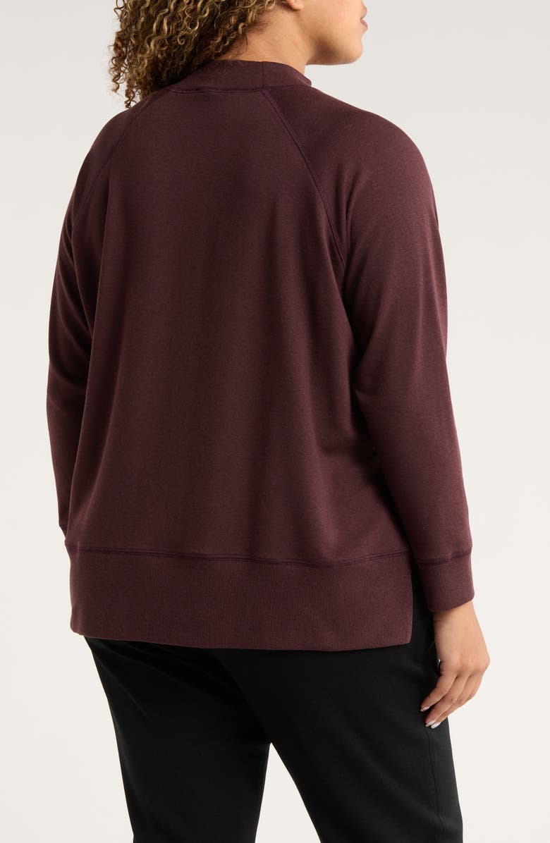 Eileen Fisher Mock Neck Long Sleeve Top, Alternate, color, Cassis