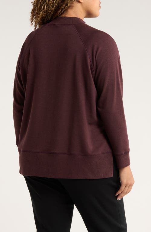 Eileen Fisher Mock Neck Long Sleeve Top In Purple