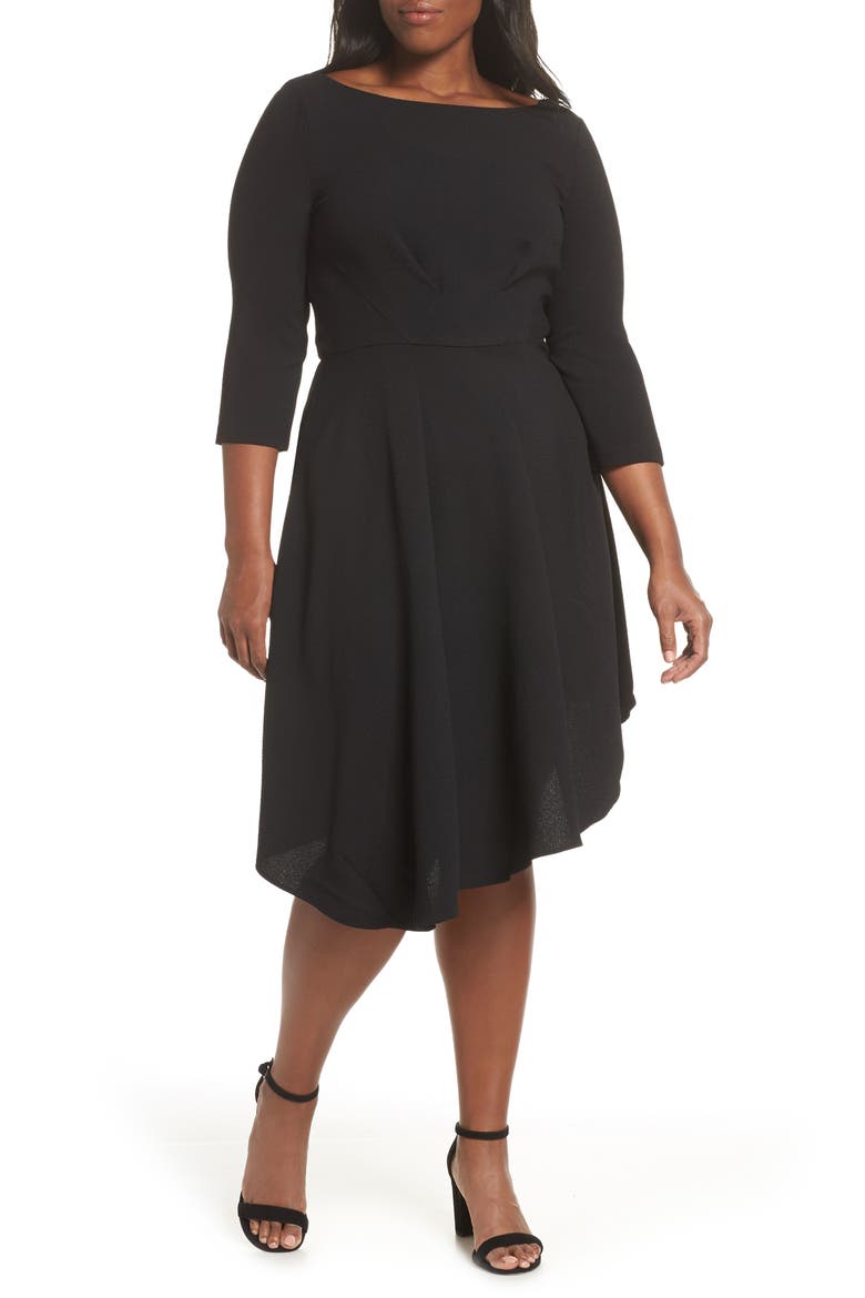 Asymmetrical Dress, Alternate, color, BLACK