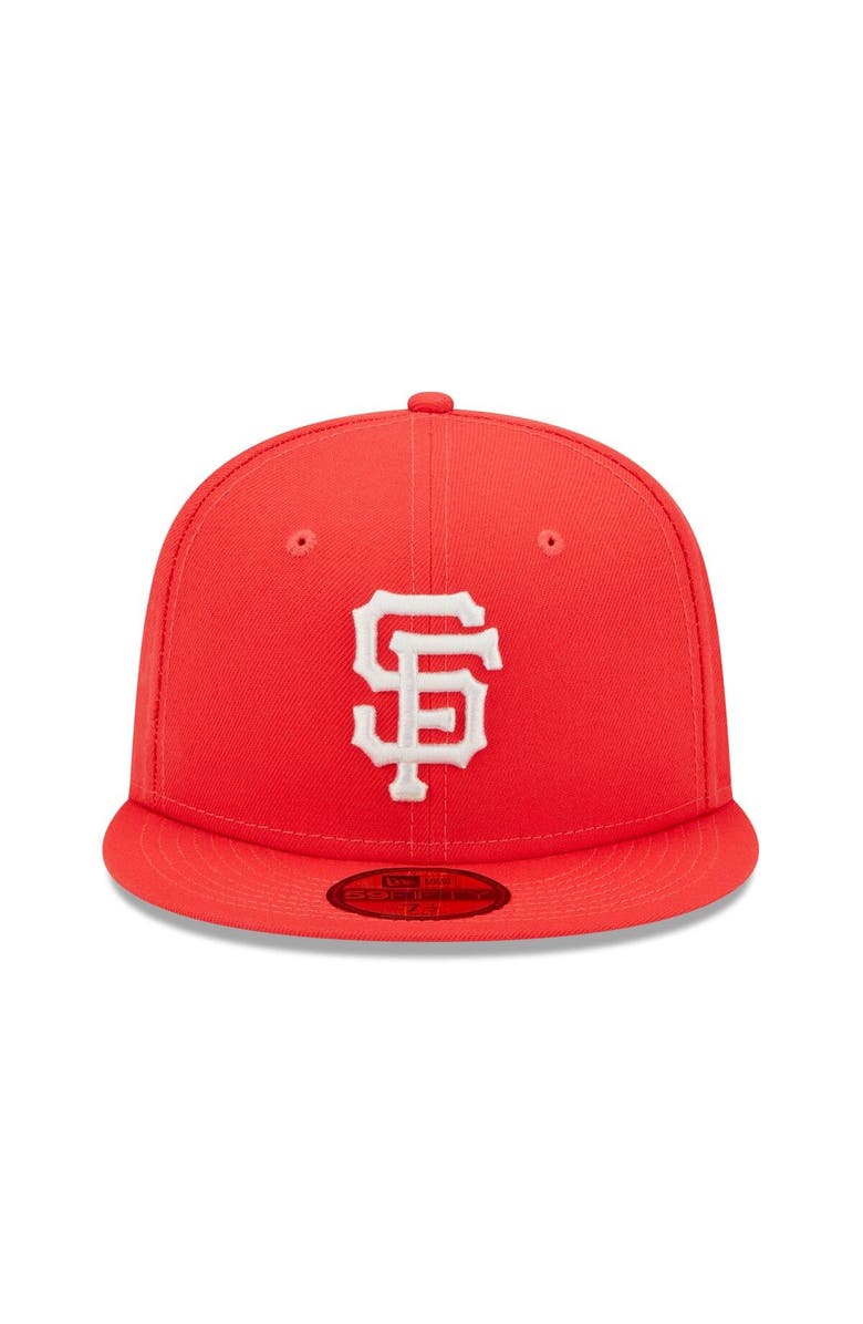 New Era Men's New Era Red San Francisco Giants Lava Highlighter Logo 59FIFTY Fitted Hat, Alternate, color, Red