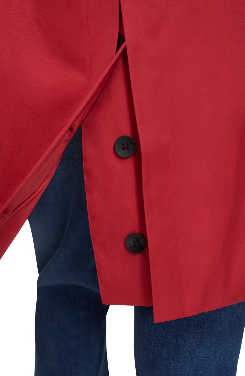 Cole Haan Signature Water Resistant Trench Coat with Removable Hood, Alternate, color, Red
