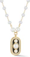 CHLOE AND MADISON Faux Pearl Pendant Necklace
