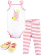 Hudson Baby Cotton Comfort 3Pk Bodysuit, Pants, and Shoes