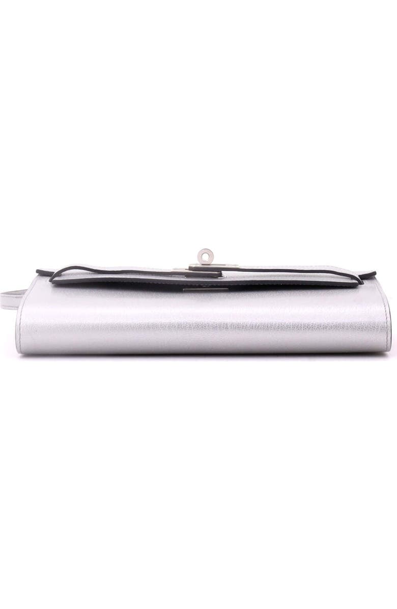 Pre-Owned Hermes Kelly To Go Wallet Metallic Chevre Chamkilight, Alternate, color, Gris Argente