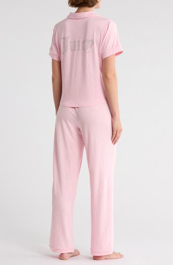 Short Sleeve Button-Up Top & Pants Pajamas