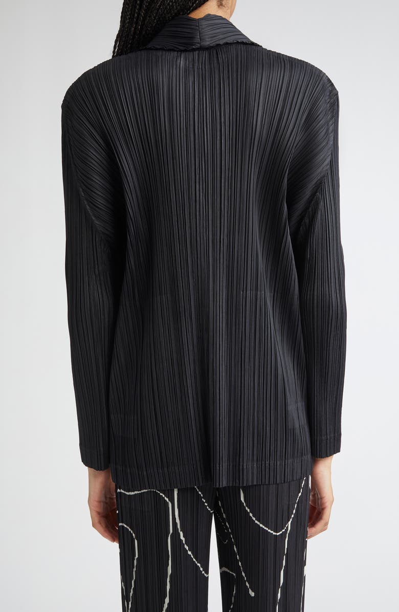Pleats Please Issey Miyake Pleated Jacket, Alternate, color, Black