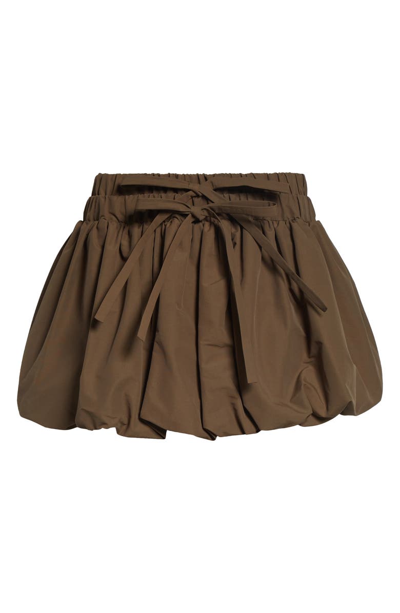 MONSE Fold-Up Ruched Bubble Miniskirt, Main, color, Teak