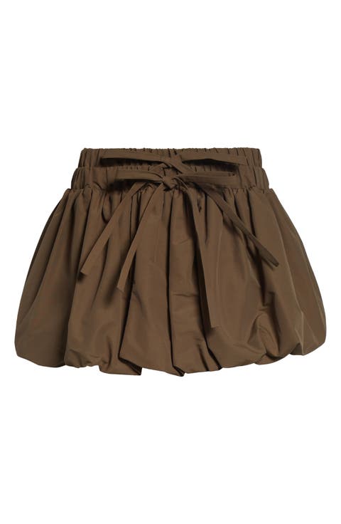 Fold-Up Ruched Bubble Miniskirt