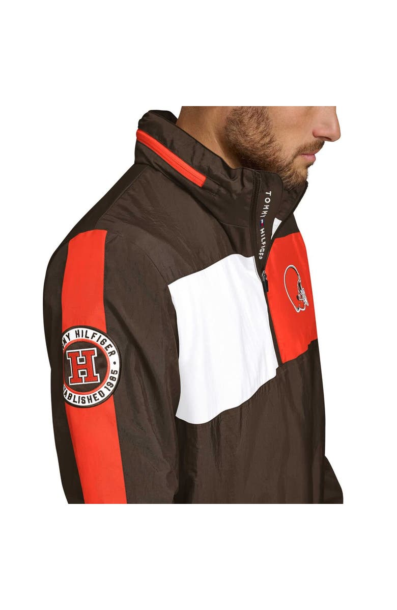 Tommy Hilfiger Men's Tommy Hilfiger Brown Cleveland Browns Gael Lightweight Half-Zip Pullover Hoodie Jacket, Alternate, color, Brown