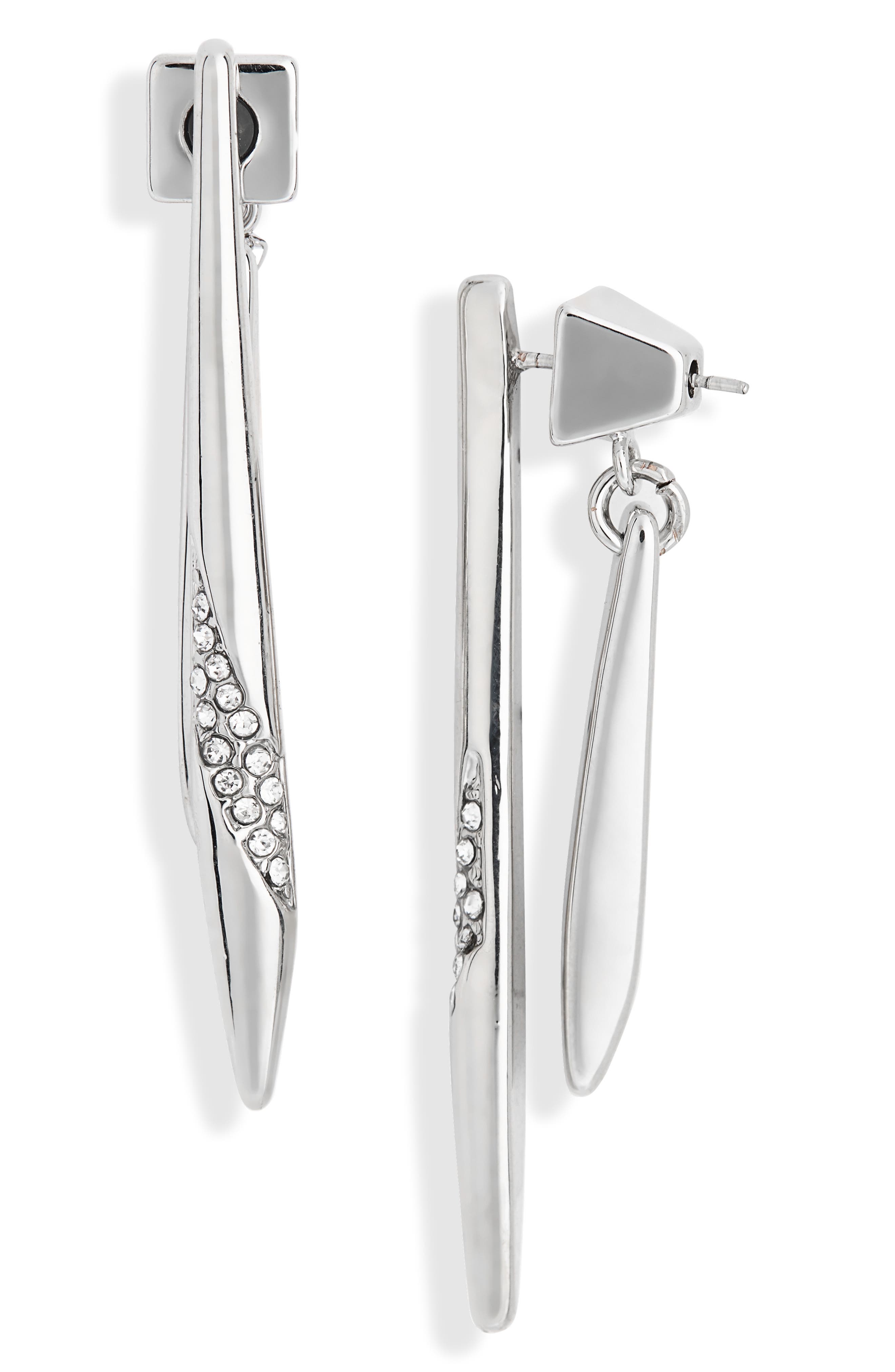 Vince Camuto Crystal Embellish Front Back Earrings