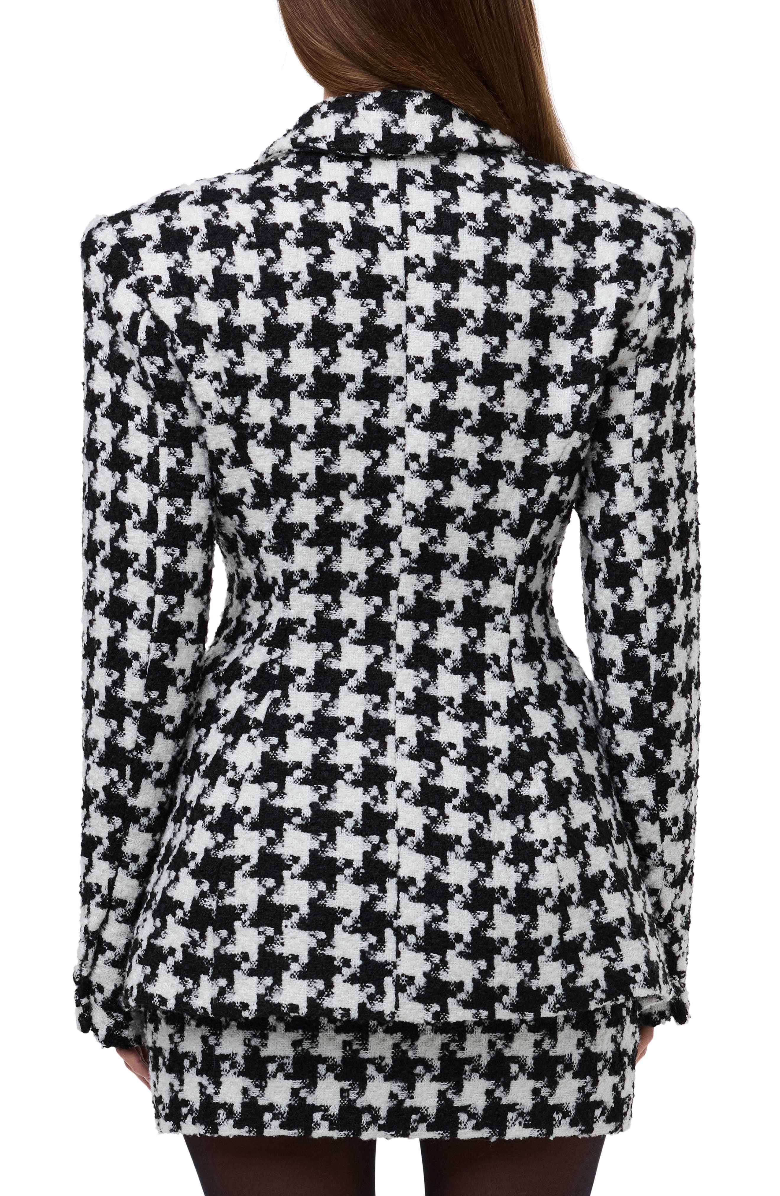 Houndstooth Check Tweed Blazer - image 2