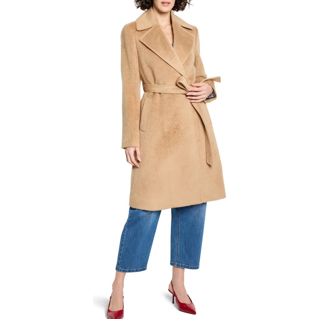 Nic + Zoe Nic+zoe Belted Wrap Coat In Brown