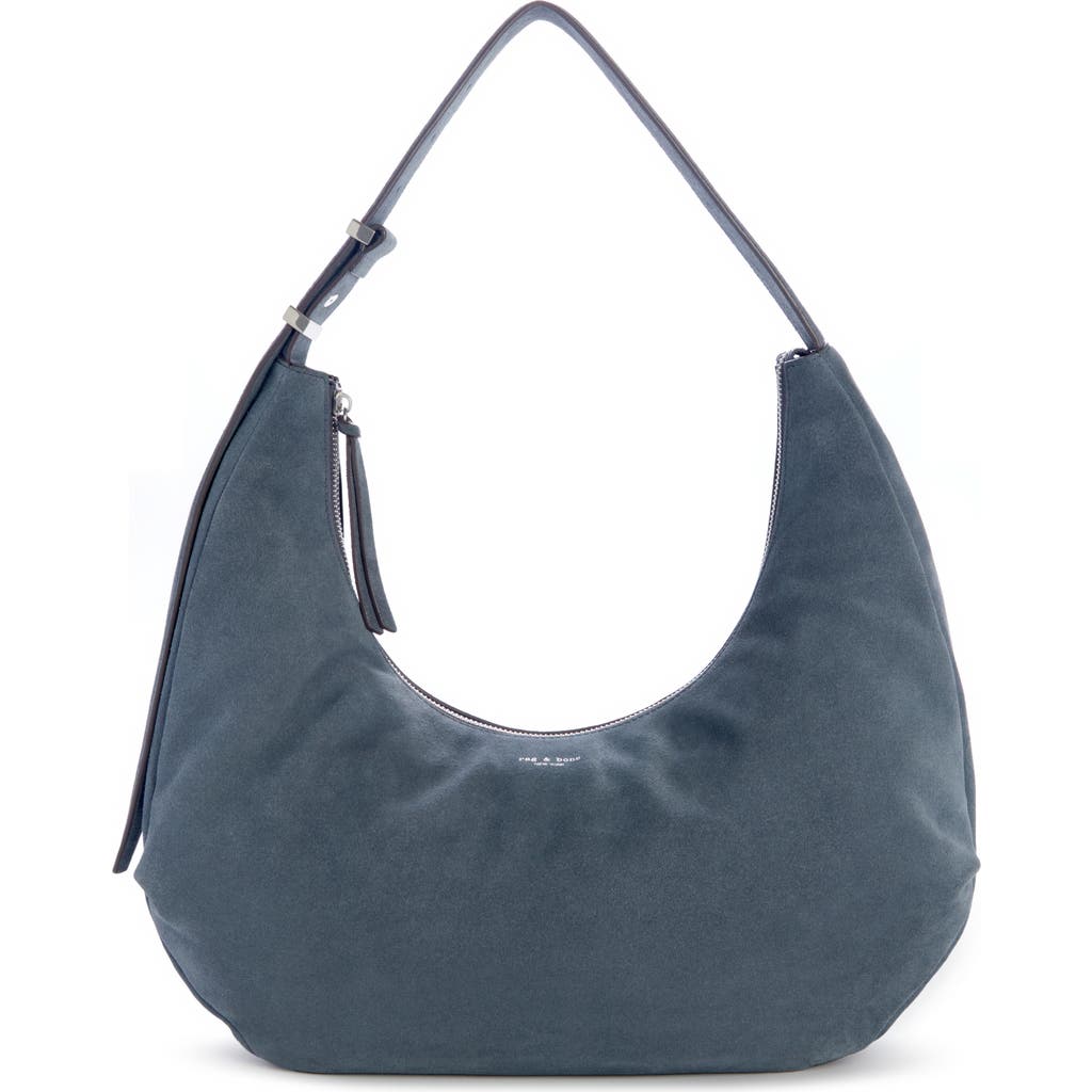 Rag & Bone Large Hudson Suede Hobo Bag In Blue