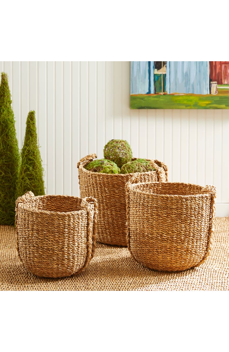Napa Home & Garden Seagrass Round Drum Baskets, Set Of 3, Alternate, color, Brown