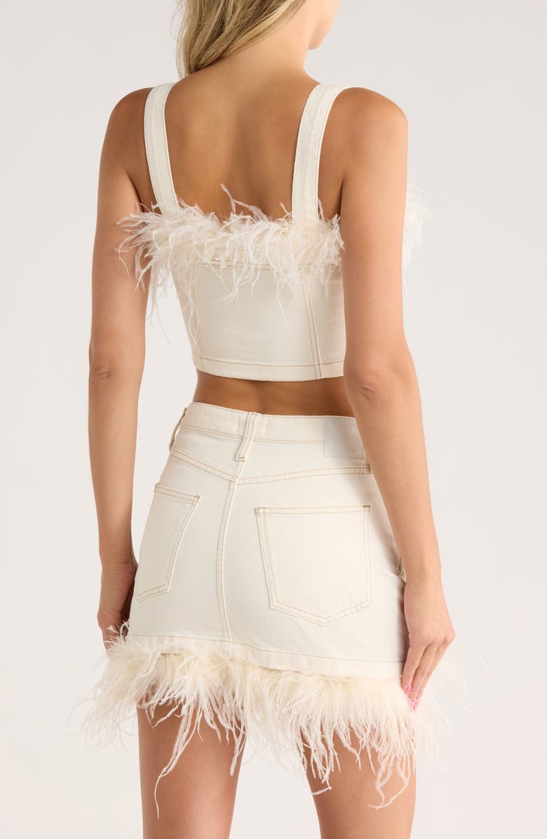 Simkhai Reeves Feather Trim Top, Alternate, color, Winter White